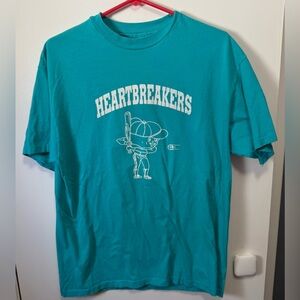 Vtg 90s Heartbreakers #17 Baseball Softball Team Blue T Shirt Sz Large Dbl Sided